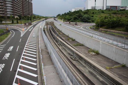 モノレール彩都西駅先の車止め