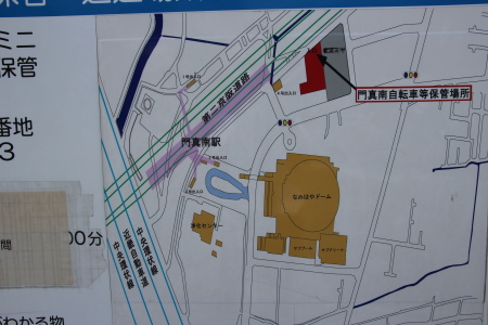 大阪モノレール 門真南駅周辺図設置案内板