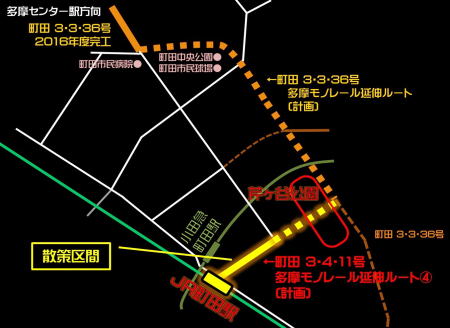 多摩モノレール町田延伸周辺外略図