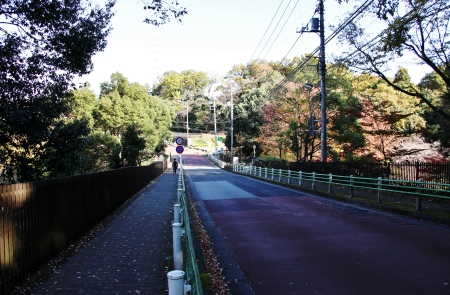 町田3・4・11号線予定位置を進むと芹ヶ谷公園の入り口が見えてきました。