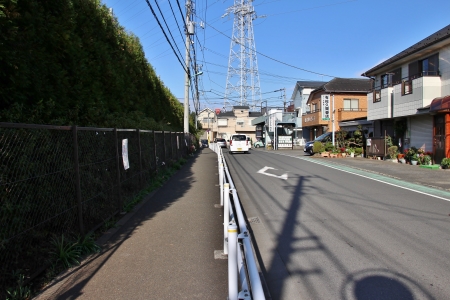 多摩モノレール延伸ルート上における芹ヶ谷公園駅設置想定位置北面