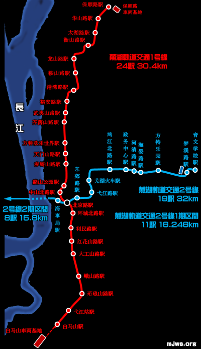 蕪湖モノレール全体路線図