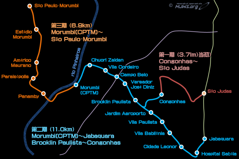 サンパウロメトロ17号線路線図