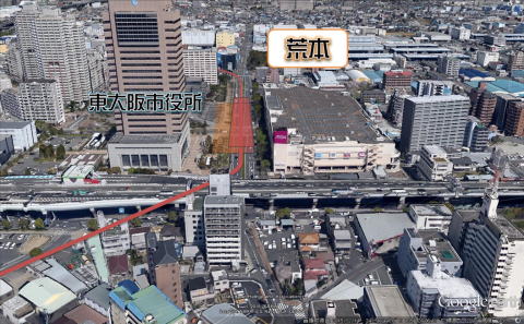 大坂モノレール瓜生堂延伸荒本駅建設予定位置