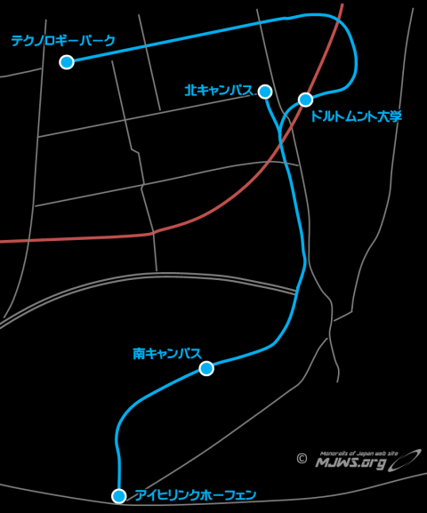 Dortmund H-Bahn system map