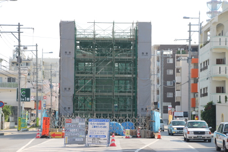 モノレール支柱建設現場 コンクリート打設